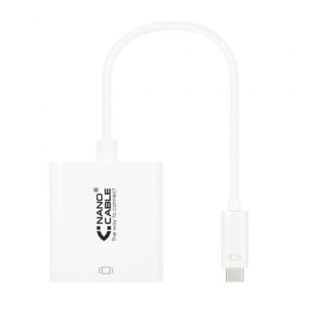 Conversor Nanocable 10.16.4103- USB Tipo-C Macho - DVI-D (24+1) Hembra- 15cm- Blanco