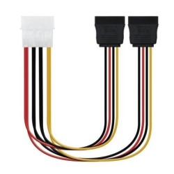 Cable Duplicador de Alimentación Nanocable 10.19.0101-OEM- Molex Macho - 2x SATA Hembra- 20cm