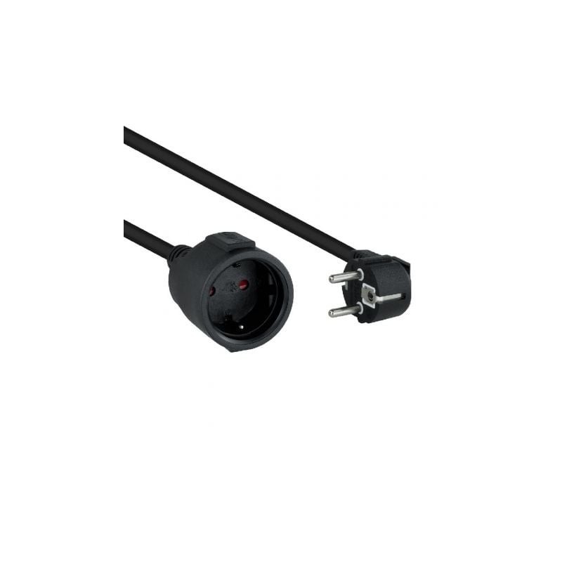 Cable Alargador de Corriente Nanocable 10.22.0605-BK- Schuko Hembra - Schuko Macho- 5m- Negro