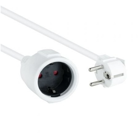 Cable Alargador de Corriente Nanocable 10.22.0605-W- Schuko Hembra - Schuko Macho- 5m- Blanco