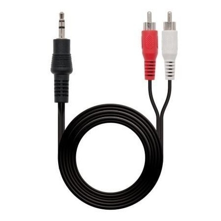 Cable Estéreo Nanocable 10.24.0303- Jack 3.5 Macho - 2x RCA Macho- 3m- Negro