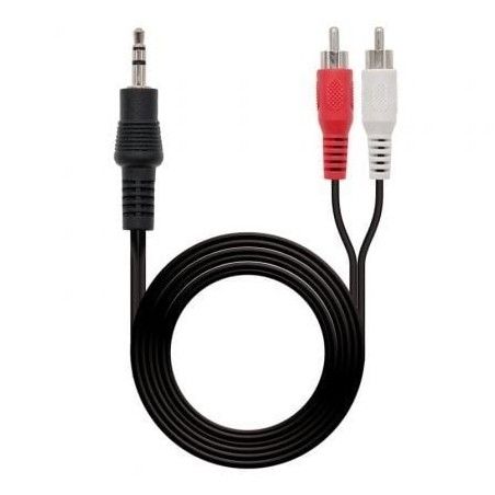 Cable Estéreo Nanocable 10.24.0310- Jack 3.5 Macho - 2x RCA Macho- 10m- Negro