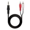 Cable Estéreo Nanocable 10.24.0310- Jack 3.5 Macho - 2x RCA Macho- 10m- Negro