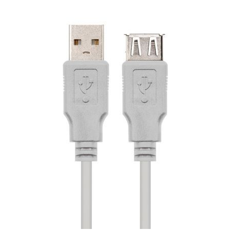 Cable Alargador USB 2.0 Nanocable 10.01.203- USB Macho - USB Hembra- 1.8m- Beige