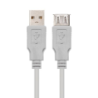 Cable Alargador USB 2.0 Nanocable 10.01.203- USB Macho - USB Hembra- 1.8m- Beige