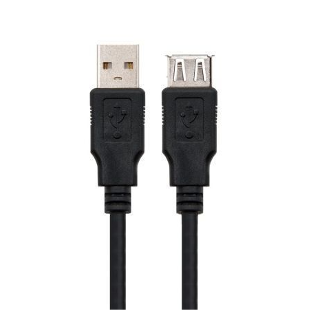 Cable Alargador USB Nanocable 10.01.0204-BK- USB Macho - USB Hembra- 3m- Negro
