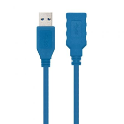 Cable Alargador USB 3.0 Nanocable 10.01.0901- USB Macho - USB Hembra- 1m- Azul