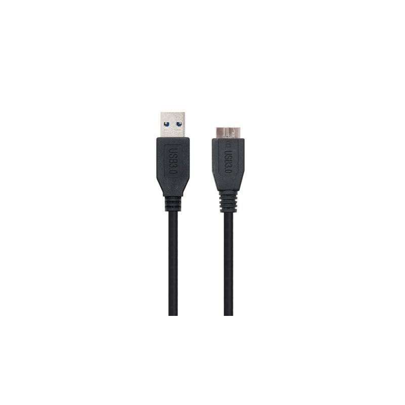 Cable USB 3.0 Nanocable 10.01.1102-BK- USB Macho - MicroUSB Macho- 2m- Negro