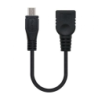 Cable USB 2.0 Nanocable 10.01.3500- MicroUSB Macho - USB Hembra- 15cm- Negro