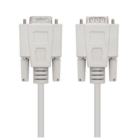 Cable Serie NULL Modem Nanocable 10.14.0503- DB9 Macho - DB9 Hembra- 3m- Beige