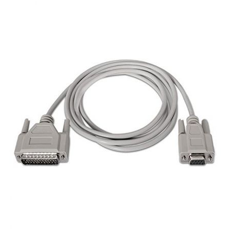 Cable Serie NULL Modem Nanocable 10.14.0802- DB9 Hembra - DB25 Macho- 1.8m- Beige