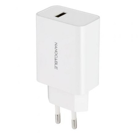 Cargador de Pared Nanocable 10.10.2003- 1xUSB- 2.1A- Blanco