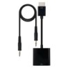 Conversor Nanocable 10.16.2001-BK- HDMI Macho - VGA Hembra- Jack 3.5 Hembra- 10cm- Negro