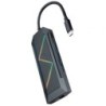 Docking USB Tipo-C Nanocable 10.16.0801- 3xUSB- 1xUSB Tipo-C PD- 1xHDMI- 1xRJ45- 1xLector Tarjetas SD TF