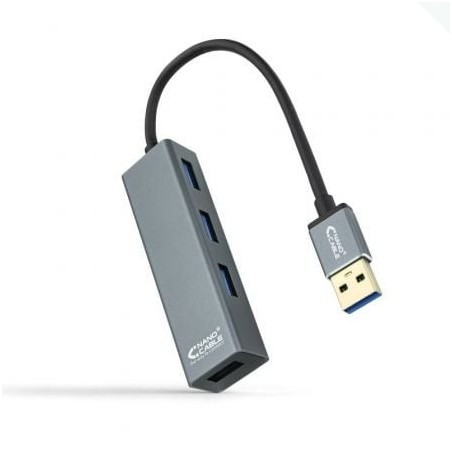 Hub USB 3.0 Nanocable 10.16.4402- 4xUSB- Gris
