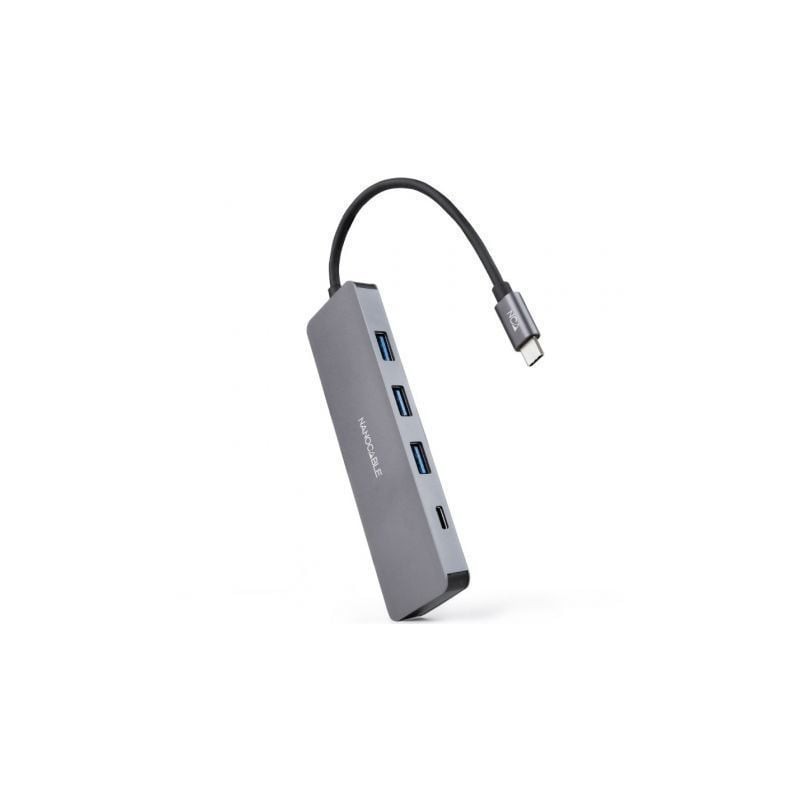Hub USB Tipo-C Nanocable 10.16.4409- 3xUSB- 1xUSB Tipo-C- Gris
