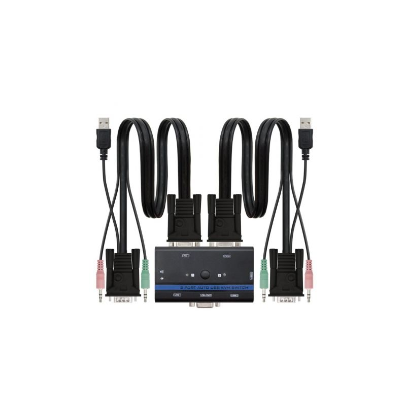 KVM Switch Nanocable 10.12.0001- PC - CPU: 2 VGA + 2 USB + 4 JACK 3.5 - CONSOLA: 2 USB + VGA + 2 JACK 2.5- 1.4m