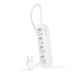 Regleta Nanocable 10.37.0004-NS- 4 Tomas de Corriente- Cable 1.4m- Blanca