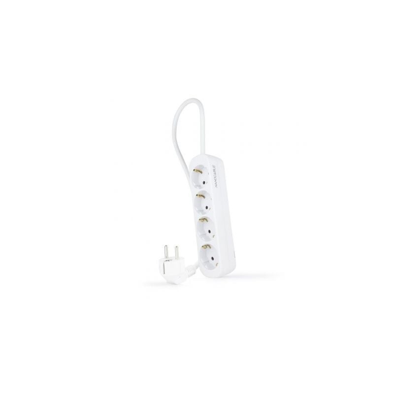 Regleta Nanocable 10.37.0004-NS- 4 Tomas de Corriente- Cable 1.4m- Blanca