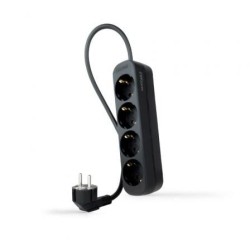 Regleta Nanocable 10.37.0004-NS-BK- 4 Tomas de Corriente- Cable 1.4m- Negra