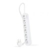 Regleta Nanocable 10.37.0006-NS- 6 Tomas de Corriente- Cable 1.4m- Blanca