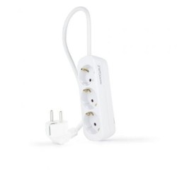 Regleta Nanocable 10.38.0003-NS- 3 Tomas de Corriente- Cable 1.4m- Blanca