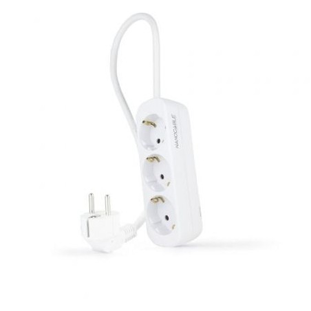 Regleta Nanocable 10.38.0003-NS- 3 Tomas de Corriente- Cable 1.4m- Blanca