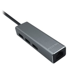Hub USB 3.0 Aisens A106-0401- 3xUSB- 1xRJ45- Gris