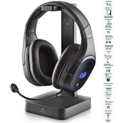 Auriculares Inalámbricos Gaming con Micrófono NGS GHX-600- Jack 3.5- USB 2.0- Óptica- Negros