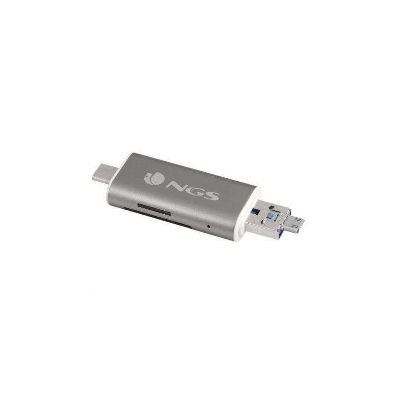 Lector de Tarjetas Externo NGS ALLY READER- USB 2.0- USB Tipo-C - Micro USB