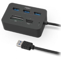 Hub USB 3.0 Nox Reader One- 3xUSB- 1x Lector de Tarjetas
