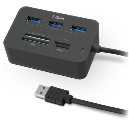 Hub USB 3.0 Nox Reader One- 3xUSB- 1x Lector de Tarjetas
