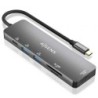 Docking USB Tipo-C Aisens ASUC-6P016-GR- 1xHDMI- 2xUSB- 1xLector Tarjetas- 1xUSB Tipo-C PD- Gris