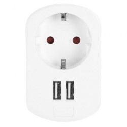 Enchufe Orbegozo EN 1200- 1 Toma Schuko- 2 Tomas USB