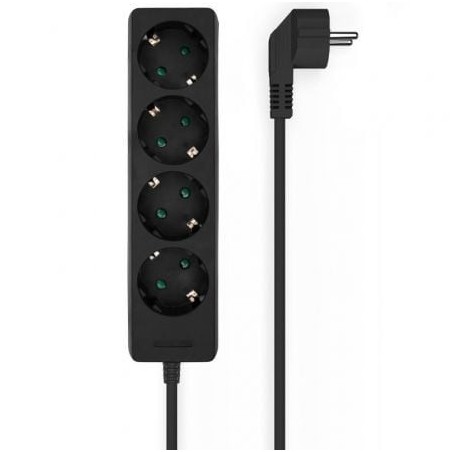 Regleta Aisens A154-0534- 4 Tomas de Corriente- Cable 1.4m- Negro
