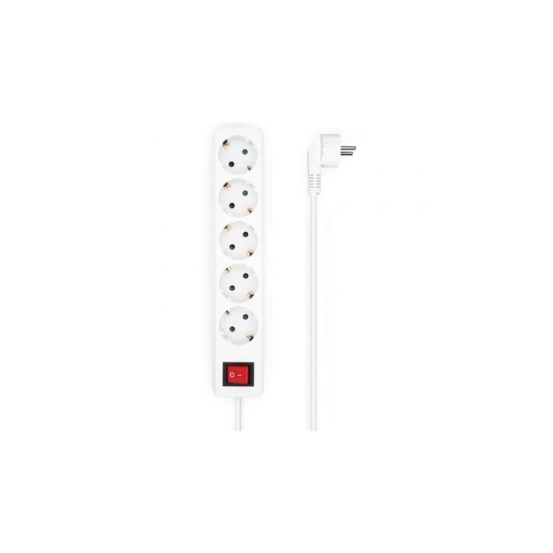 Regleta con Interruptor Aisens A154-0651- 5 Tomas de Corriente- Cable 1.4m- Blanco