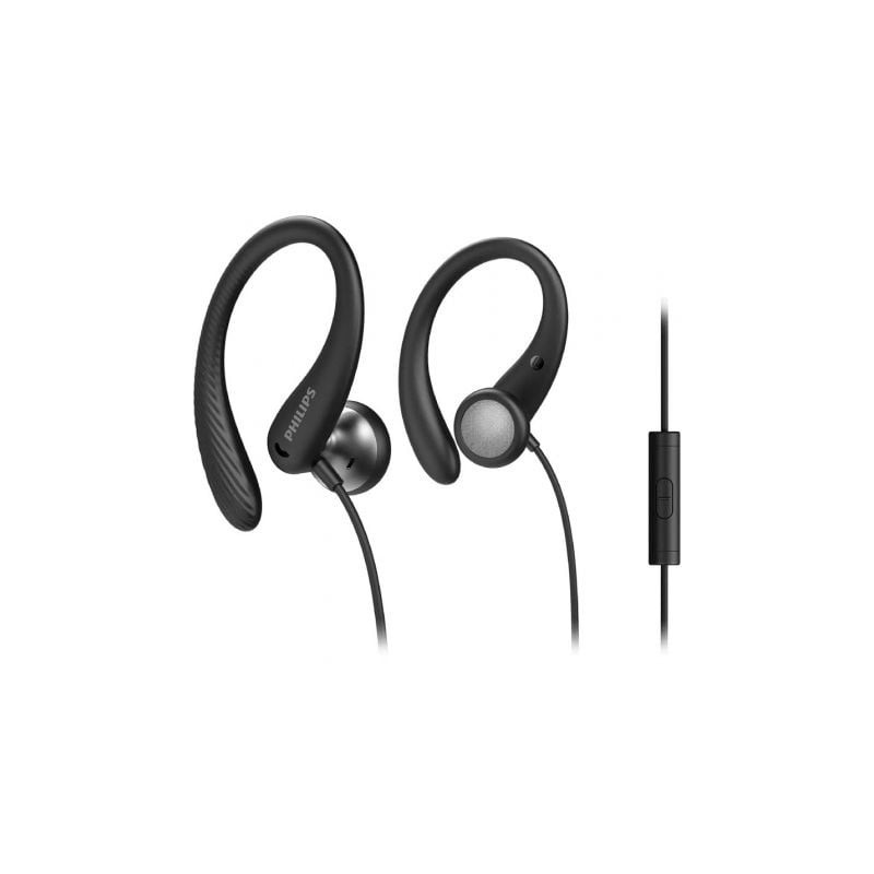 Auriculares Deportivos Philips TAA1105BK- con Micrófono- Jack 3.5- Negros