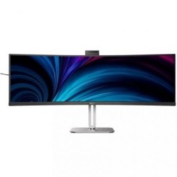 Monitor Profesional Ultraparonámico Curvo Philips 49B2U5900CH 48.8'- Dual QHD- Webcam- Multimedia- Regulable en altura- Plata