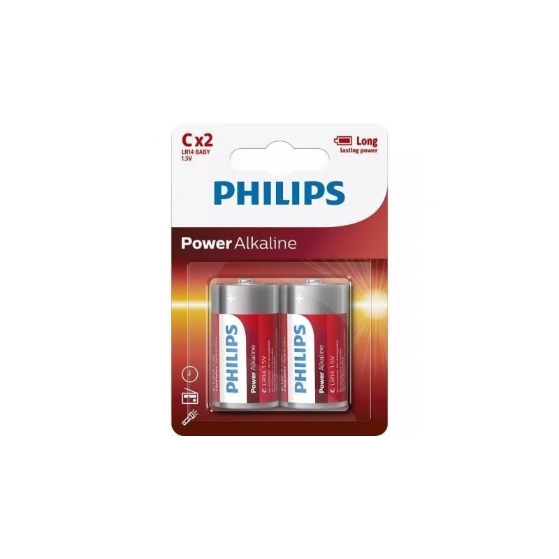 Pack de 2 Pilas C Philips LR14P2B-10- 1.5V- Alcalinas