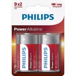 Pack de 2 Pilas D Philips LR20P2B-10- 1.5V- Alcalinas