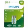 Pack de 2 Pilas AAA Philips R03B2A95-10- 1.2V- Recargables