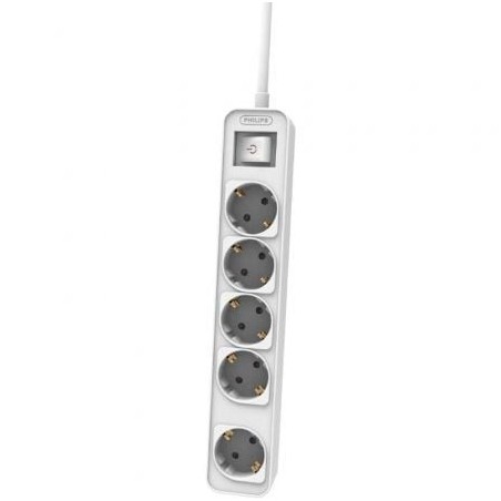 Regleta con Interruptor Philips CHP2154W-10- 5 Tomas de corriente- Cable 1.5m- Blanco