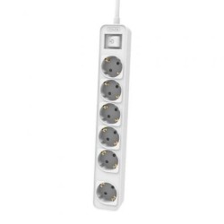 Regleta con Interruptor Philips CHP2164W-62- 6 Tomas de corriente- Cable 1.5m- Blanco