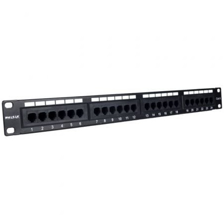Patch Panel Phasak PU 2420- 24 Puertos- Cat.6- Altura 1U