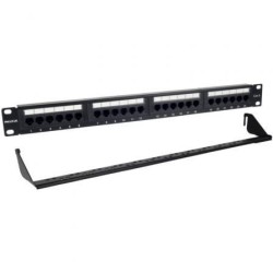 Patch Panel Phasak PU 2424- 24 Puertos- Cat.6- Altura 1U- Gestión de Cables