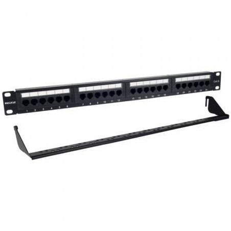 Patch Panel Phasak PU 2424- 24 Puertos- Cat.6- Altura 1U- Gestión de Cables