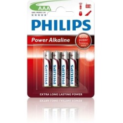 Pack de 4 Pilas AAA Philips LR03P4B-10- 1.5V- Alcalinas