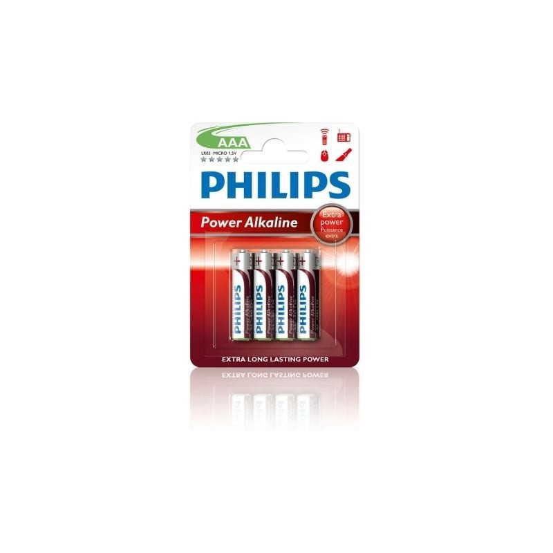 Pack de 4 Pilas AAA Philips LR03P4B-10- 1.5V- Alcalinas