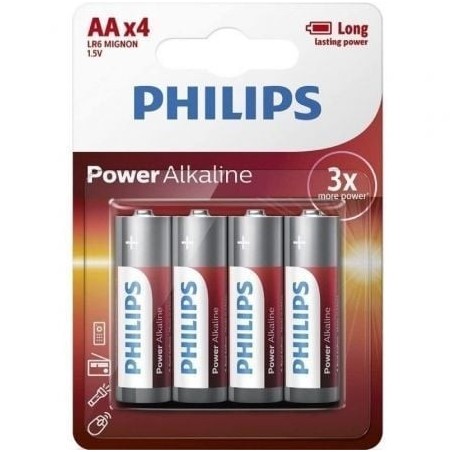 Pack de 4 Pilas AA Philips LR6P4B-10- 1.5V- Alcalina