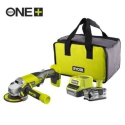 Amoladora Sin Cable Ryobi ONE+ R18AG-140S- 1 Batería 18V 4.0 Ah- Cargador 2.0 A- Bolsa de Transporte